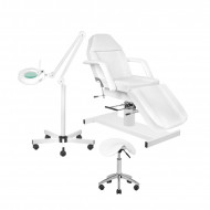 Kozmetické kreslo A210 + Lupa LED lampa S5 + taburetka AM-302