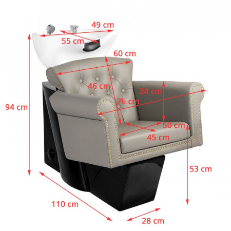 Kadernícky umývací box Gabbiano Berlin šedý
