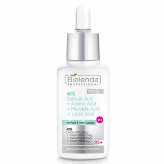 BIELENDA 40% kyselina salicylová + azealová + mandľová + mliečna pH2, 30g BIELENDA 40% kyselina salicylová + azealová + mandľová + mliečna pH2, 30g
