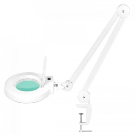 Kozmetická lupa lampa LED S5 na stôl s držiakom, biela
