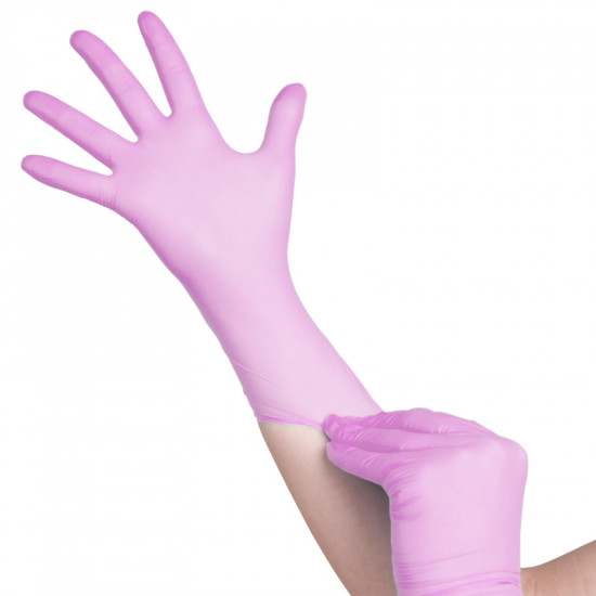 All4Med jednorázové nitrilové rukavice ružové L 100 ks