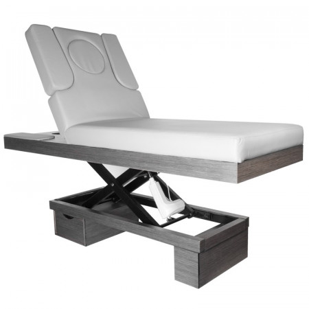 SPA kozmetické lehátko Azzurro Wood 815B s ohrievaním a osvetlením šedé