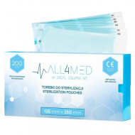 All4Med vrecká na parnú sterilizáciu v autokláve 135 x 250 mm 200 ks
