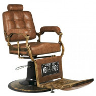 Barberské kreslo Gabbiano Boss Old Lether svetlo-hnedé
