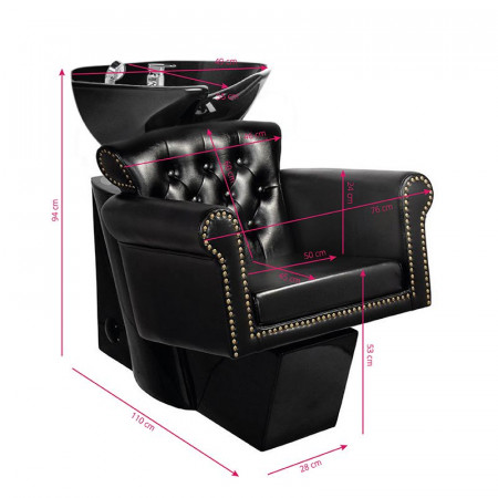 Kadernícky umývací box Gabbiano Berlin čierny