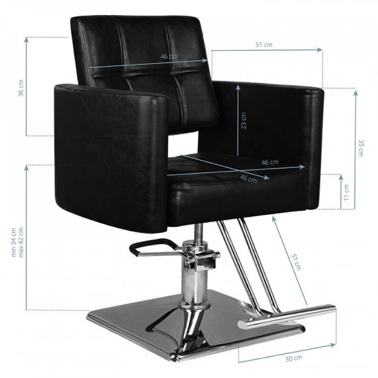 Kadernícke kreslo Hair System SM344 čierne Kadernícke kreslo Hair System SM344 čierne