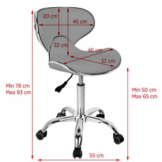 Kozmetická taburetka Gabbiano Q-4599 sivá