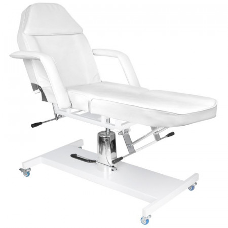 Kozmetické kreslo Basic 210 biele s kolieskami