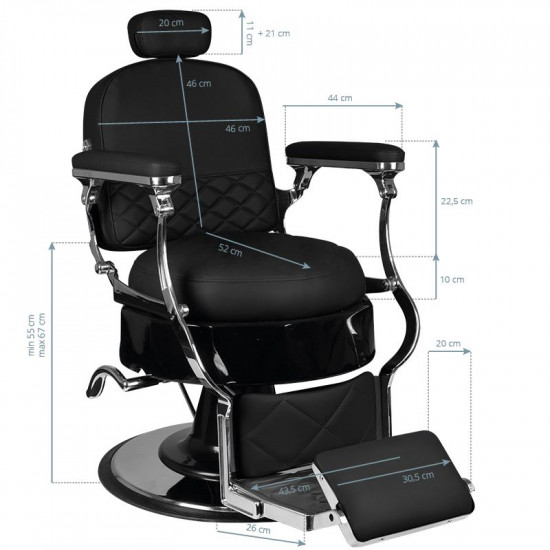 Barberské kreslo Vito čierne Barberské kreslo Vito čierne