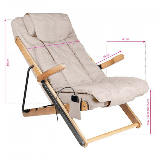 Relaxačné skladacie kreslo Sakura Relax s funkciou masáže béžové Relaxačné skladacie kreslo Sakura Relax s funkciou masáže béžové
