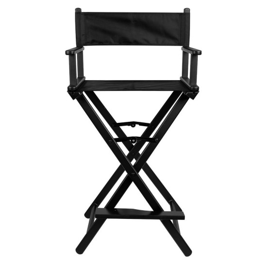 Make-up stolička - čierna hliníková