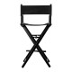 Make-up stolička - čierna hliníková