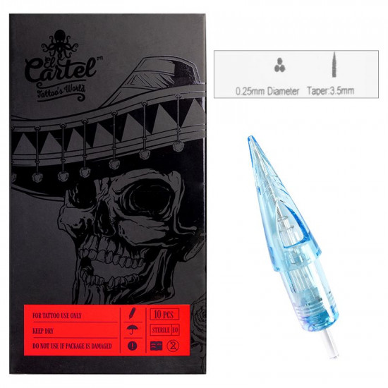 Cartridge na tetovanie El Cartel 0803 RS (round shader) 0.25 mm 10 ks