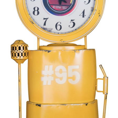 Dekoračné nástenné hodiny Route 66 žlté