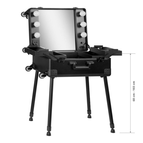 Kozmetický kufor T 27 čierny a prenosný stolík