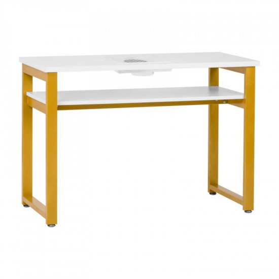 Stôl na manikúru 23 G bielozlatý s odsávačkou prachu Momo S 41 Lux
