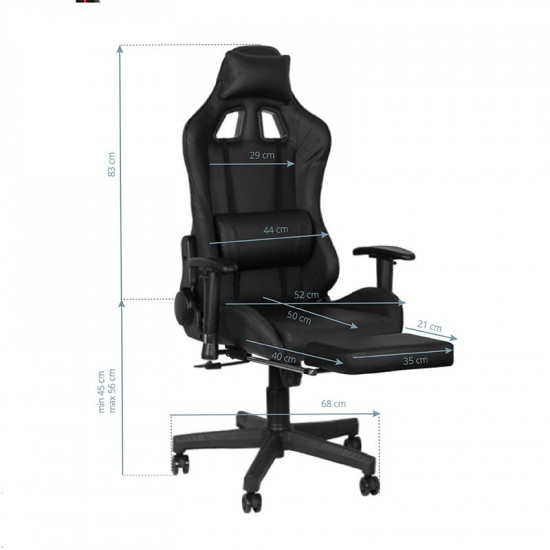Herná stolička Premium 557 s podnožkou čierna Herná stolička Premium 557 s podnožkou čierna
