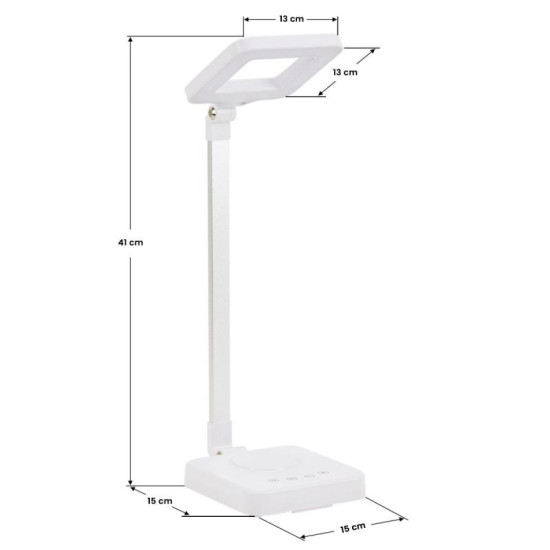 LED lampa na stôl Elegante Square 804 biela