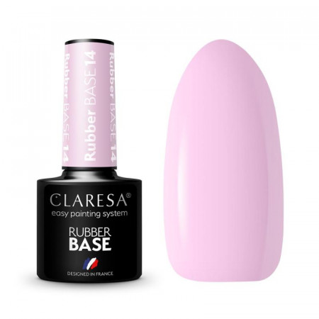 Claresa farebná Rubber báza na nechty, priesvitná nr. 14 - 5g