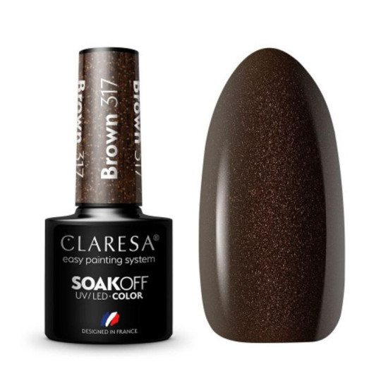 Claresa gél lak na nechty hnedý 317 - 5 g Claresa gél lak na nechty hnedý 317 - 5 g