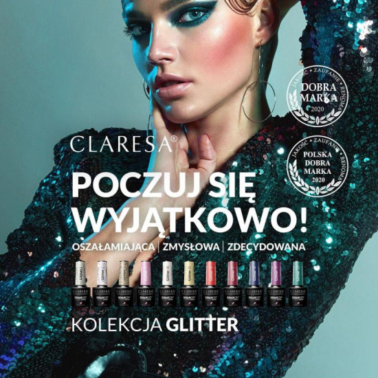 Claresa gél lak na nechty glitter 17 5 g Claresa gél lak na nechty glitter 17 5 g