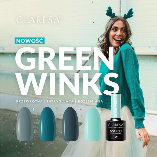 Claresa gél lak na nechty Green Winks 1, 5g Claresa gél lak na nechty Green Winks 1, 5g