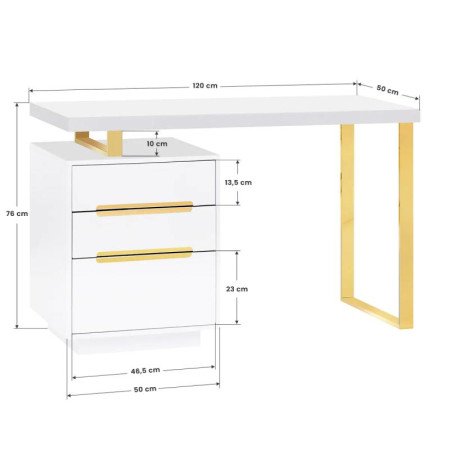 Kozmetický stolík 3311G bielo-zlatý Kozmetický stolík 3311G bielo-zlatý