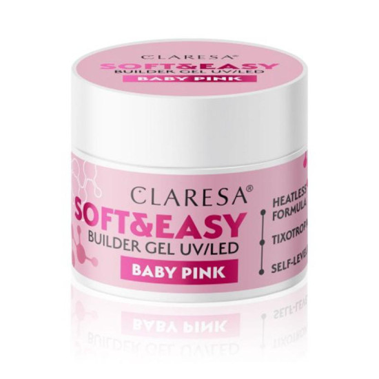 Claresa stavebný gél na nechty Soft&Easy gél Baby pink 12 g