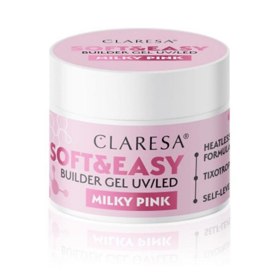 Claresa stavebný gél na nechty Soft&Easy gél Milky pink 45 g