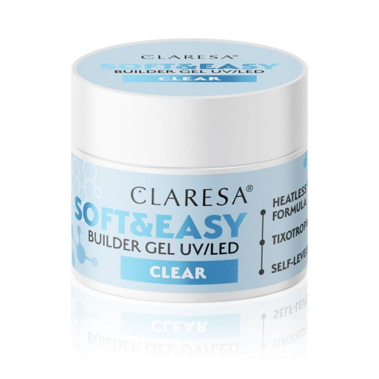 Claresa stavebný gél na nechty Soft&Easy gél Clear 90 g