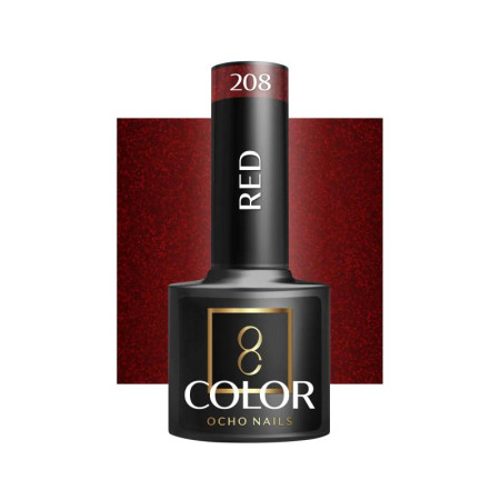 Ocho Nails Hybridný gél lak na nechty červený 208 5g
