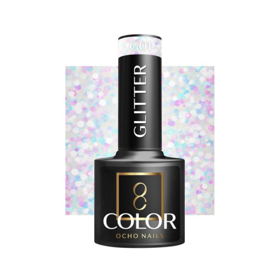Ocho Nails Gél lak na nechty Glitter G01, 5 g