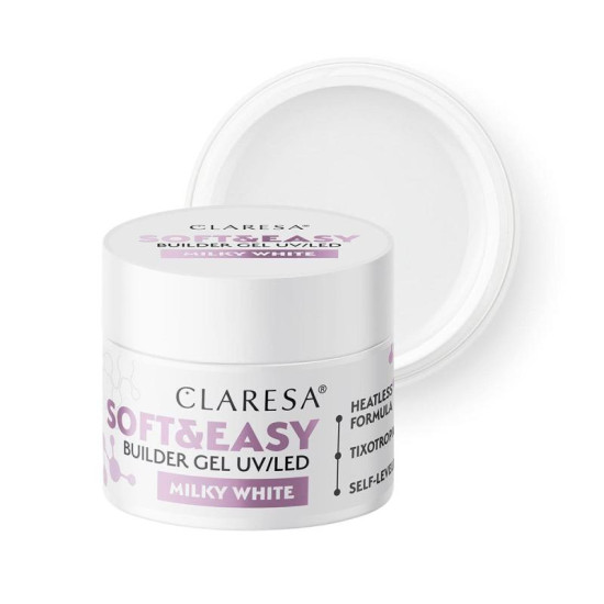 Claresa stavebný gél na nechty Soft&Easy gel Milk white 90g Claresa stavebný gél na nechty Soft&Easy gel Milk white 90g