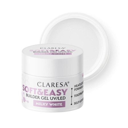 Claresa stavebný gél na nechty Soft&Easy Milk white 45g