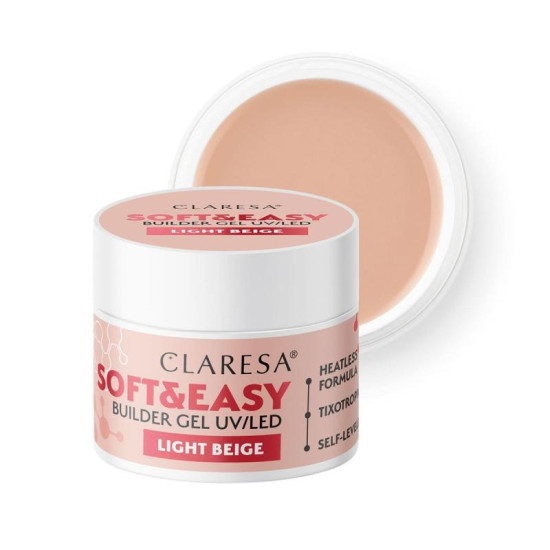 Claresa stavebný gél na nechty Soft&Easy Light beige 45g Claresa stavebný gél na nechty Soft&Easy Light beige 45g