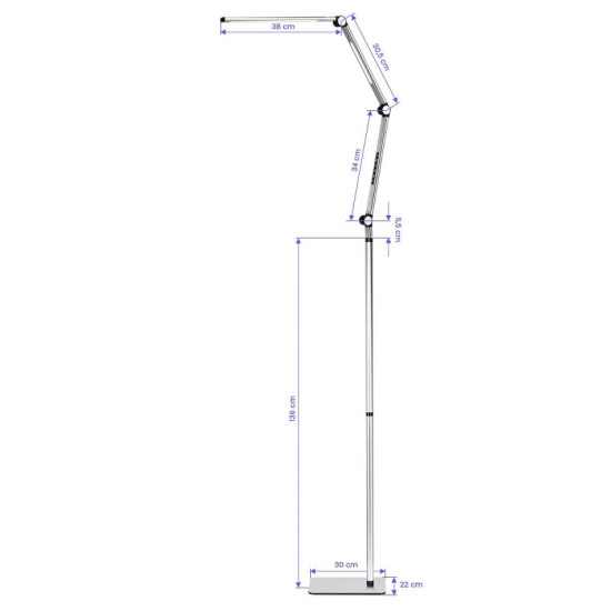 Terapeutická LED lampa Yoga 22W strieborná