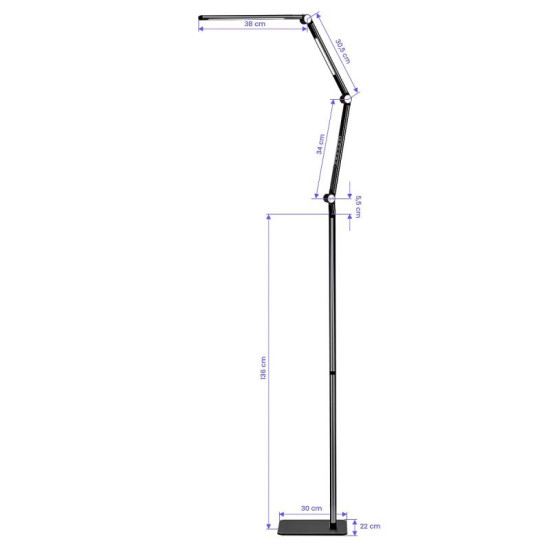 Terapeutická LED lampa Yoga 22W čierna