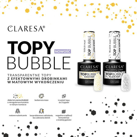 Claresa Top Bubble Black Matt no wipe 5g