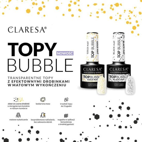 Claresa Top Bubble Black Matt no wipe 5g Claresa Top Bubble Black Matt no wipe 5g