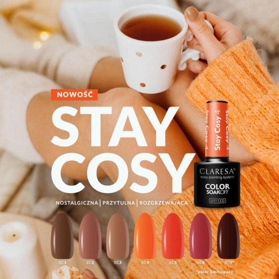 Hybridný gél lak na nechty Claresa Stay Cosy 6, 5 g Hybridný gél lak na nechty Claresa Stay Cosy 6, 5 g