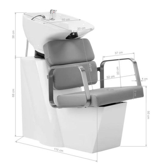 Kadernícky umývací box Gabbiano Porto šedý Kadernícky umývací box Gabbiano Porto šedý