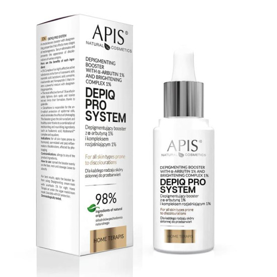 Apis Depiq Pro System Depigmentačný booster s alpha-arbutínom 1% a rozjasňujúcim komplexom