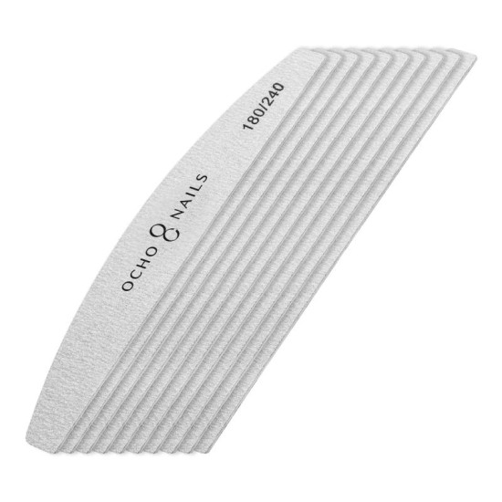 Ocho Nails Pilník na nechty Crescent slim file 180/240 10ks Ocho Nails Pilník na nechty Crescent slim file 180/240 10ks