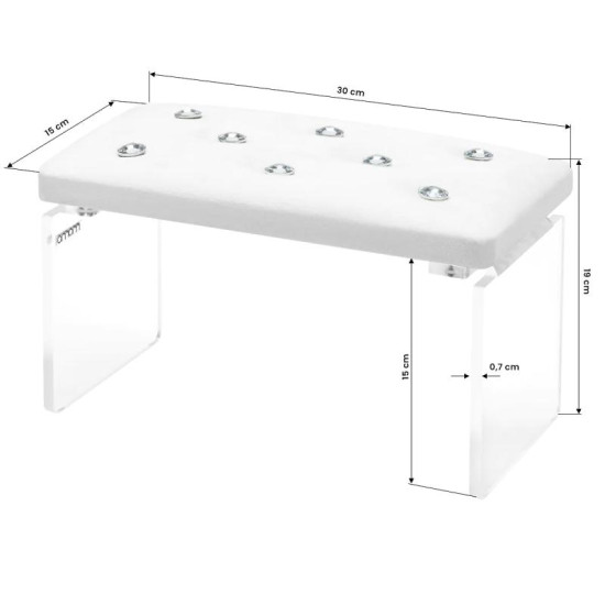 Stojan na manikúru Momo Diamond Velour biely