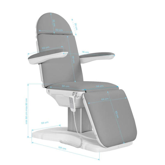 Elektrické kozmetické kreslo SILLON Eclipse 3 motory sivé Elektrické kozmetické kreslo SILLON Eclipse 3 motory sivé