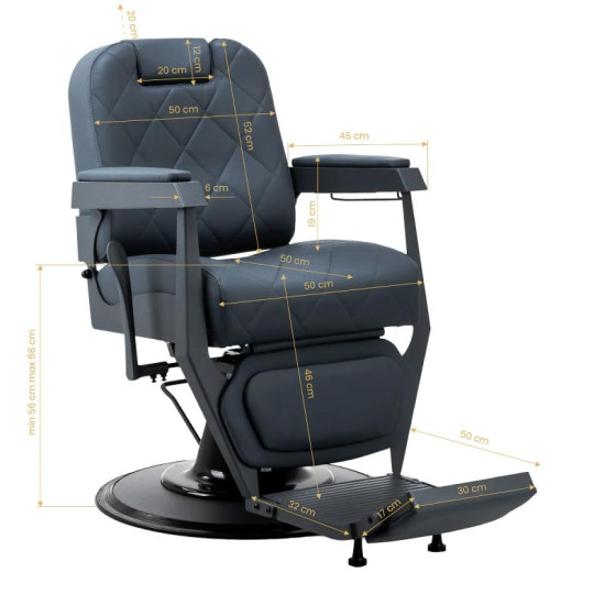 Barberské kreslo Gabbiano Bruno graphite Barberské kreslo Gabbiano Bruno graphite
