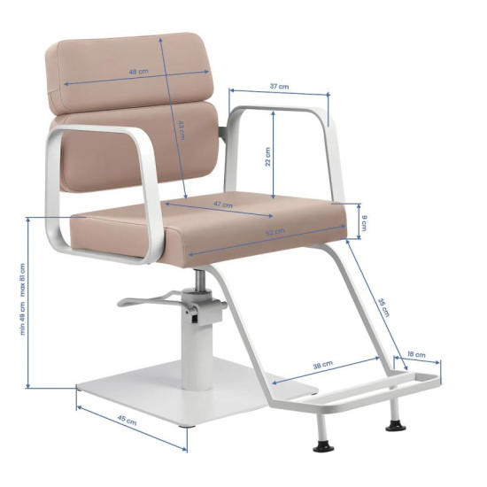 Kadernícke kreslo Gabbiano Porto bielo-béžová