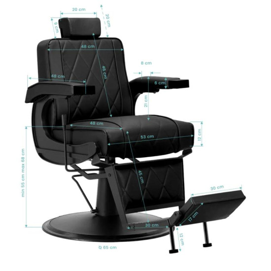 Barberské kreslo Hair System BM88066B čierné Barberské kreslo Hair System BM88066B čierné