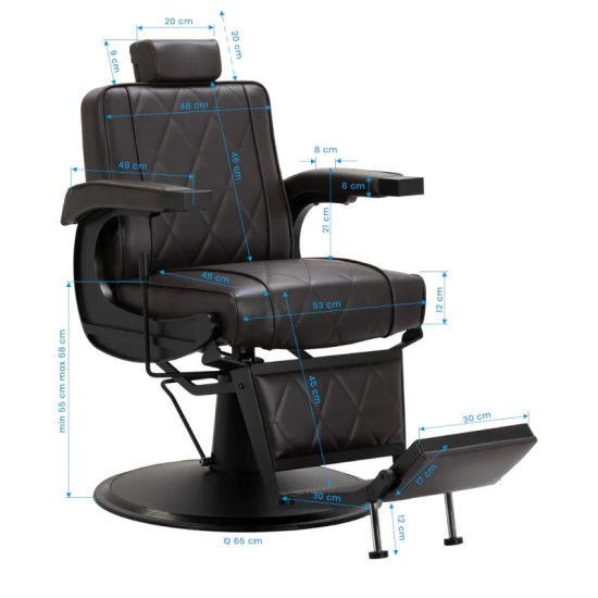Barberské kreslo Hair System BM88066B hnedé