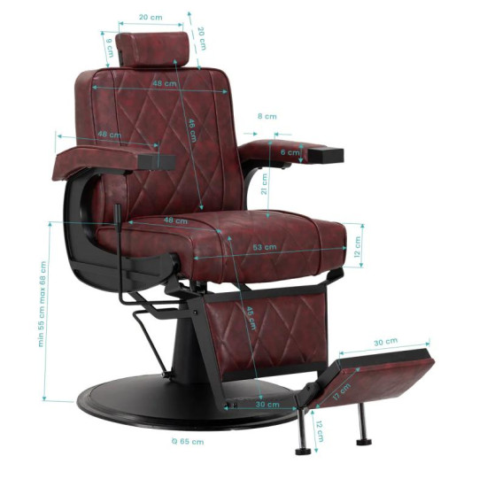 Barberské kreslo Hair System BM88066B hnedé